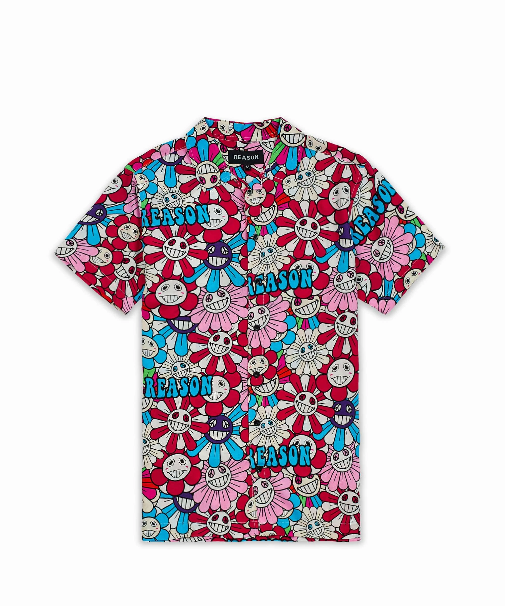Fashionable Shirt Anti Pilling Technology Sunflower Allover Print Short Sleeve Shirt