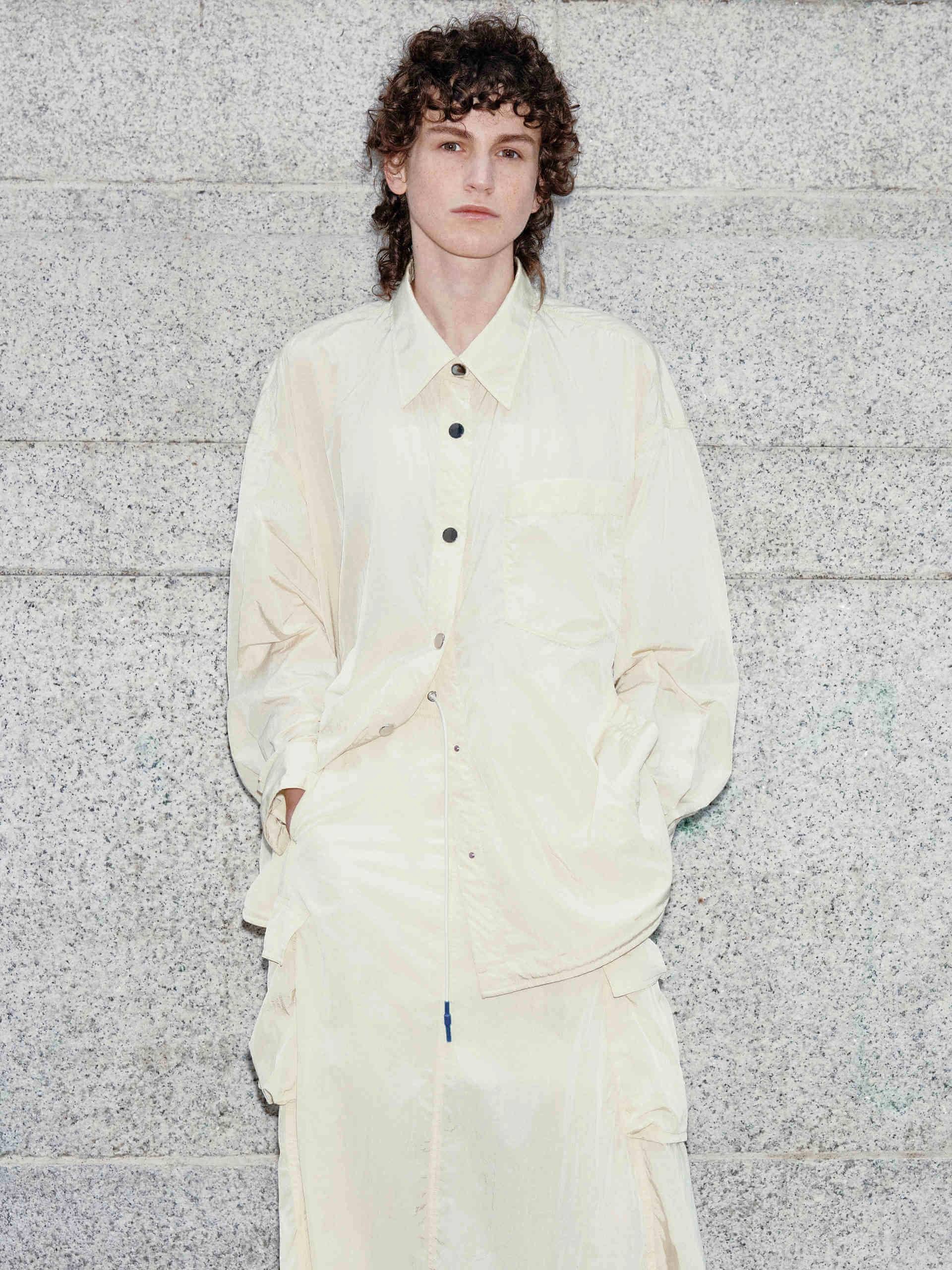 Button Closure Shirt Jacket stain resistant coating Sporty Casual