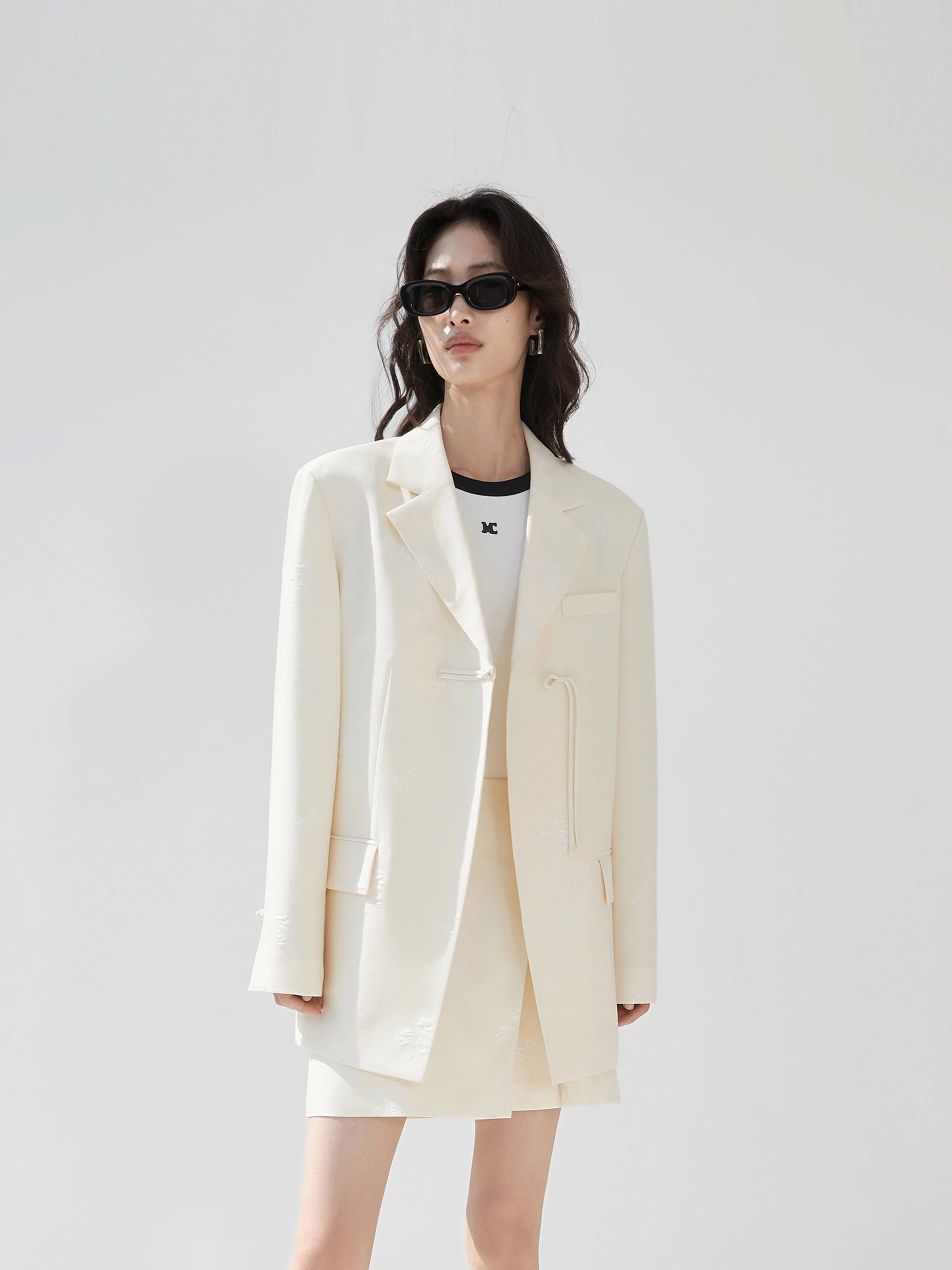 Casual Outdoor Look Commuter Friendly Look Cheongsam Buckle Wool Blend Blazer