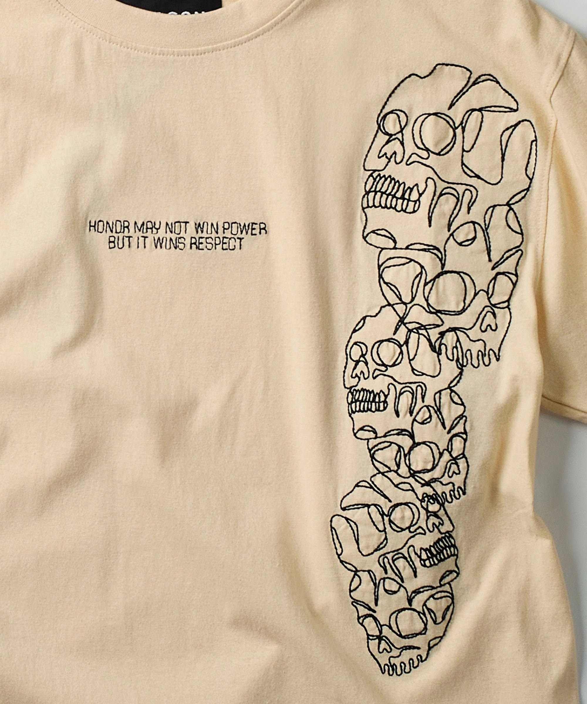 Respect Embroidered Short Sleeve Tee - Khaki Contoured Armhole Design