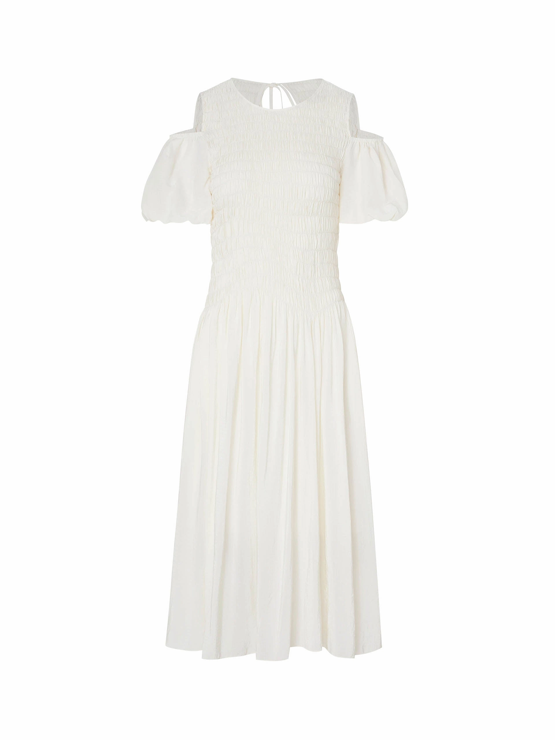 Cut Shoulder Smocked Dress Vintage feel Dreamy Layers