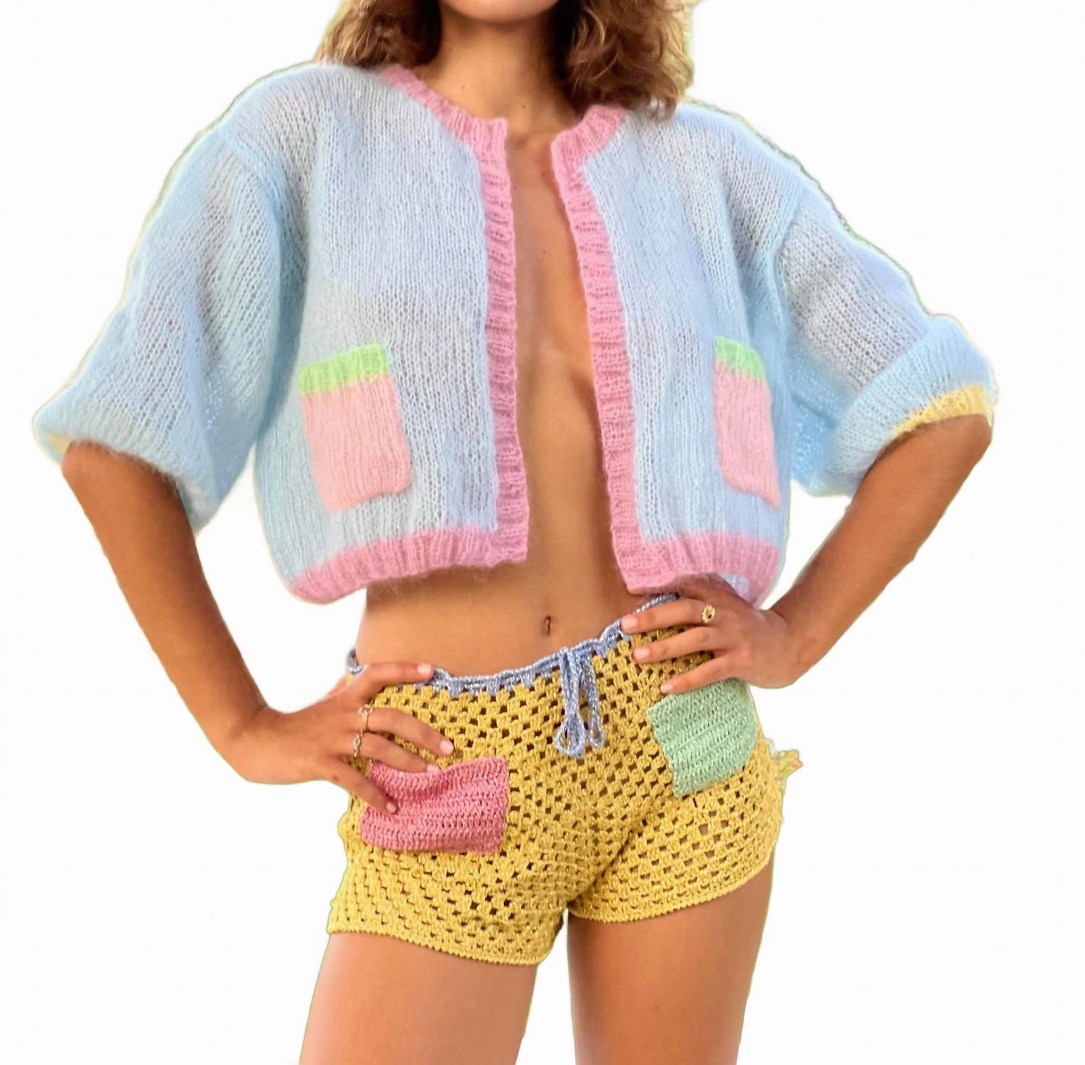 Stylish Design Sweet Cardigan In Light Blue