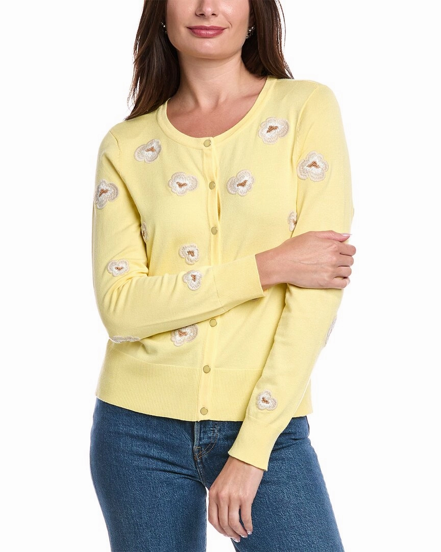 Hygroscopic Fiber Blend T Tahari Pansy Cardigan