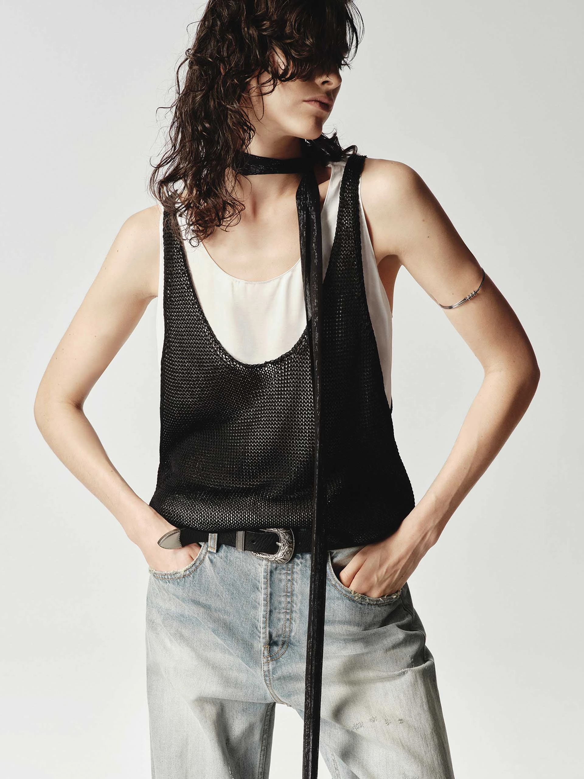 RibbedTrim Two Piece Contrast Top