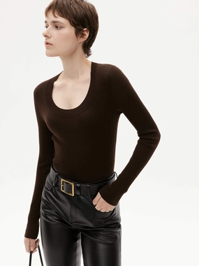 HygienicCoating Wool Tight Fit Knit Top