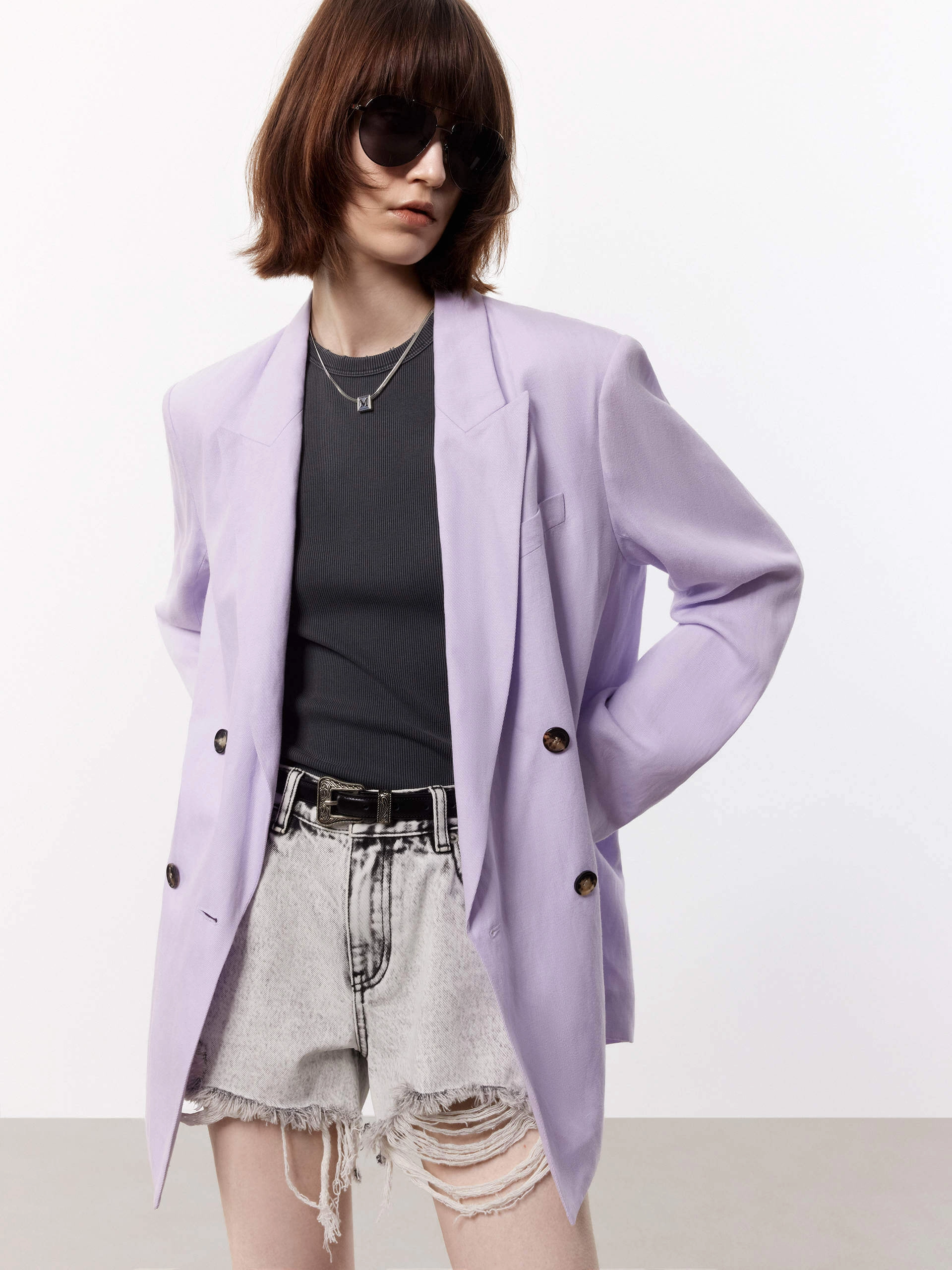 Linen Blend Tailored Blazer Chill Commute Fit Travel Ready