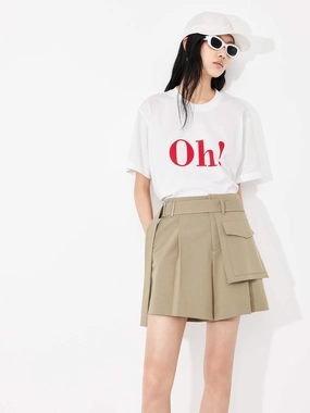 Tailored Pleated Shorts with Belt TailoredSilhouette UVProtectiveLayer