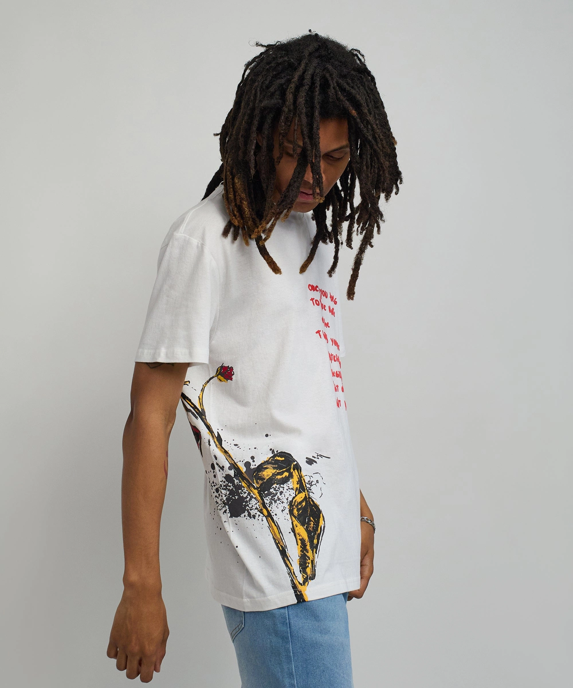 Relaxed Silhouette Take Note Short Sleeve Graphic Tee - White