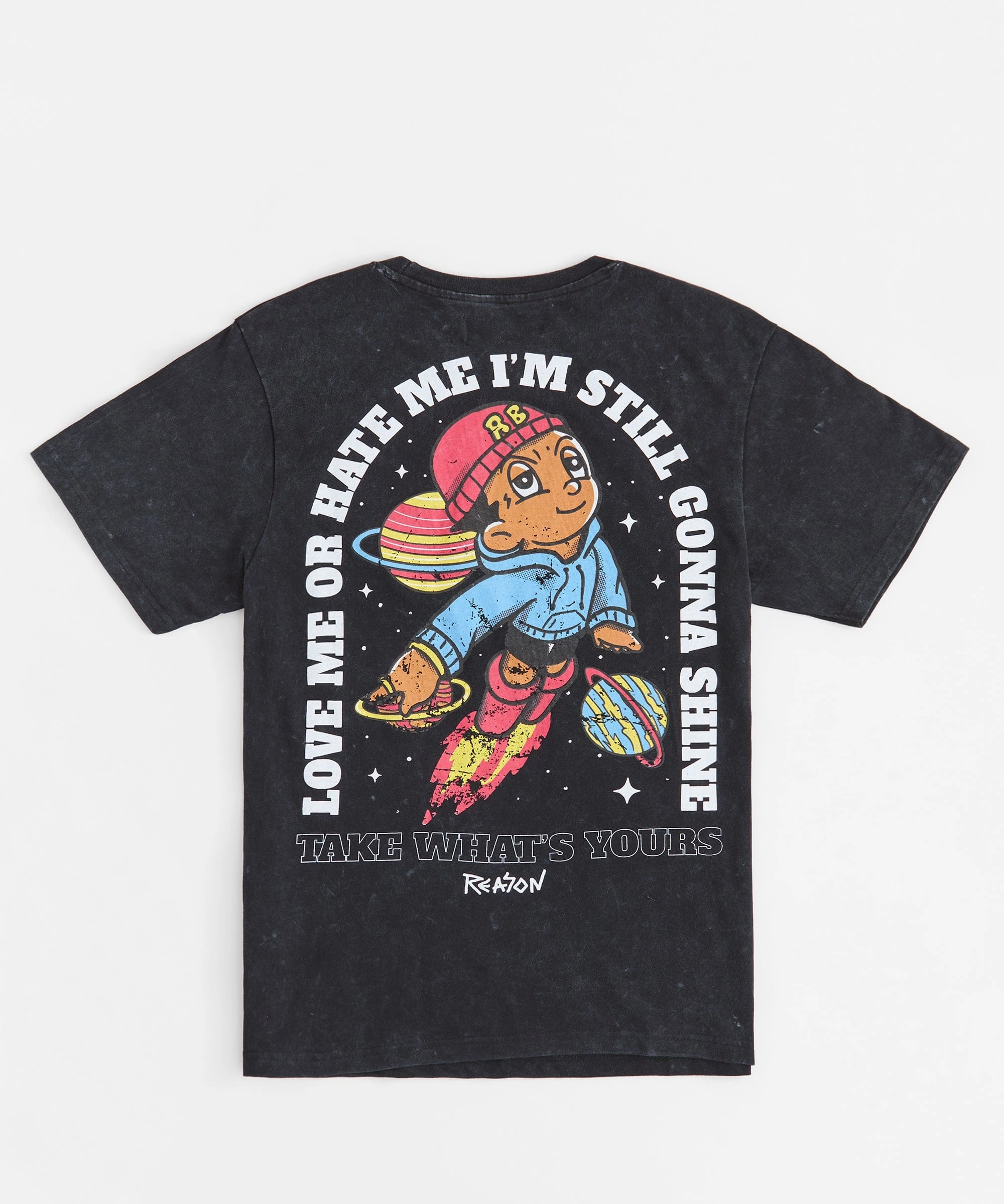 EcoDyeProcess Take What's Yours Embroidered Short Sleeve Tee - Charcoal