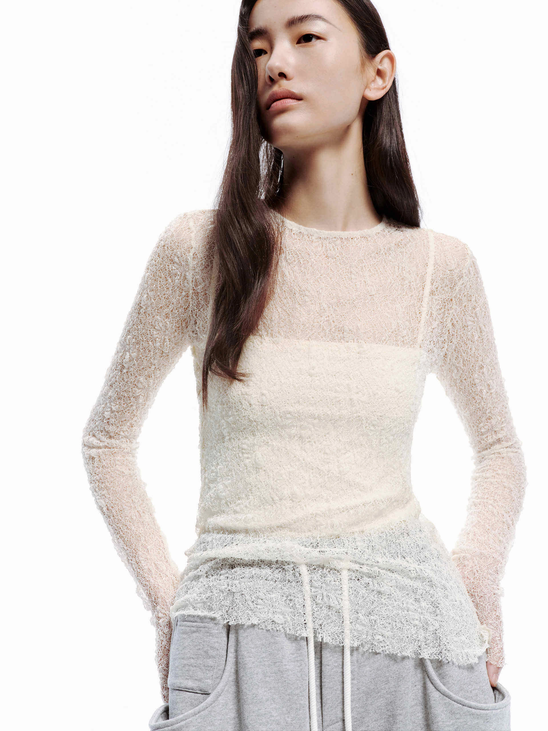 Tank and Lace Top Set NonChafing Fabric Recycled Polyester Fabric