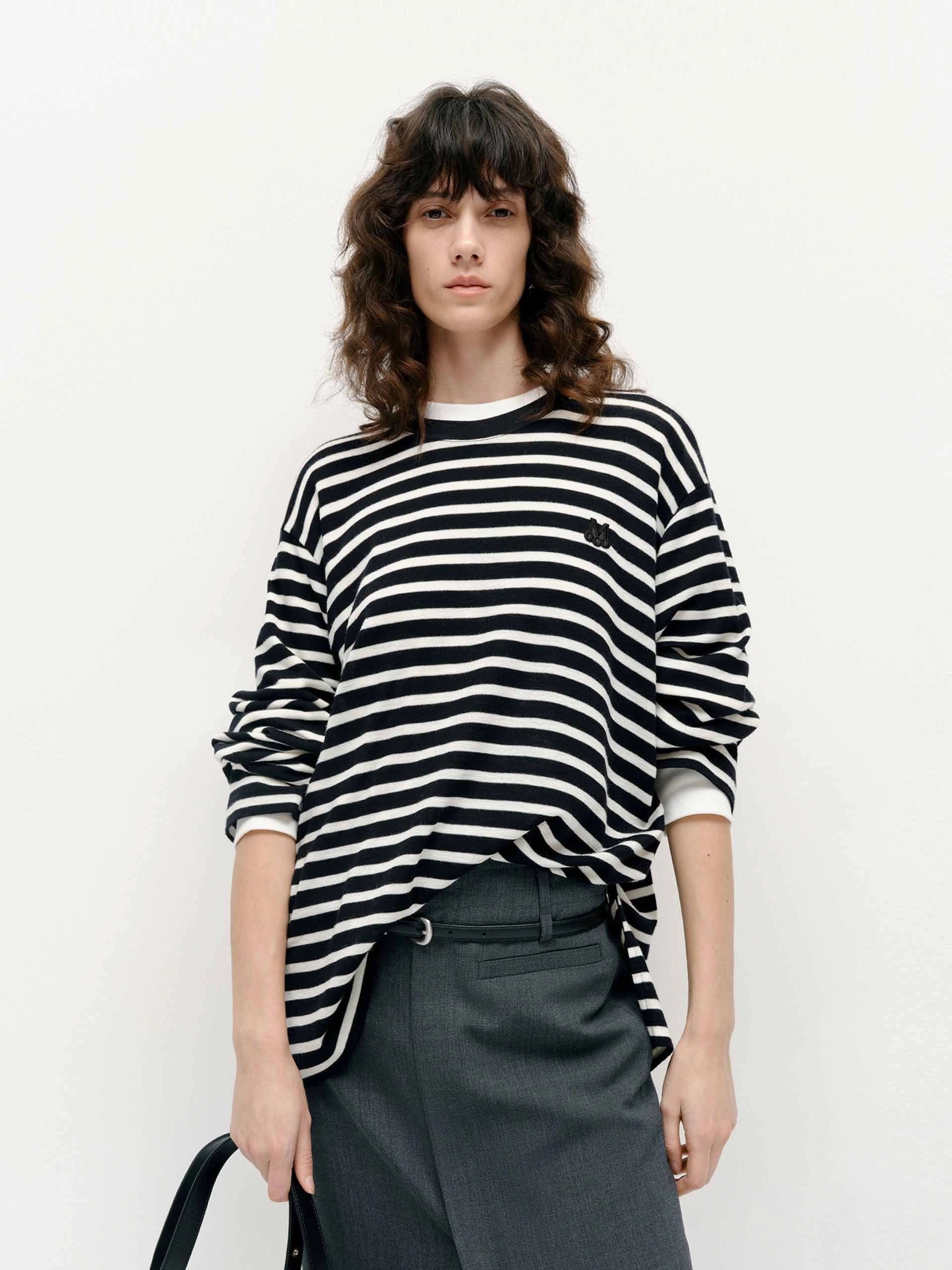 Long Sleeve Wool T-shirts Soft Knit