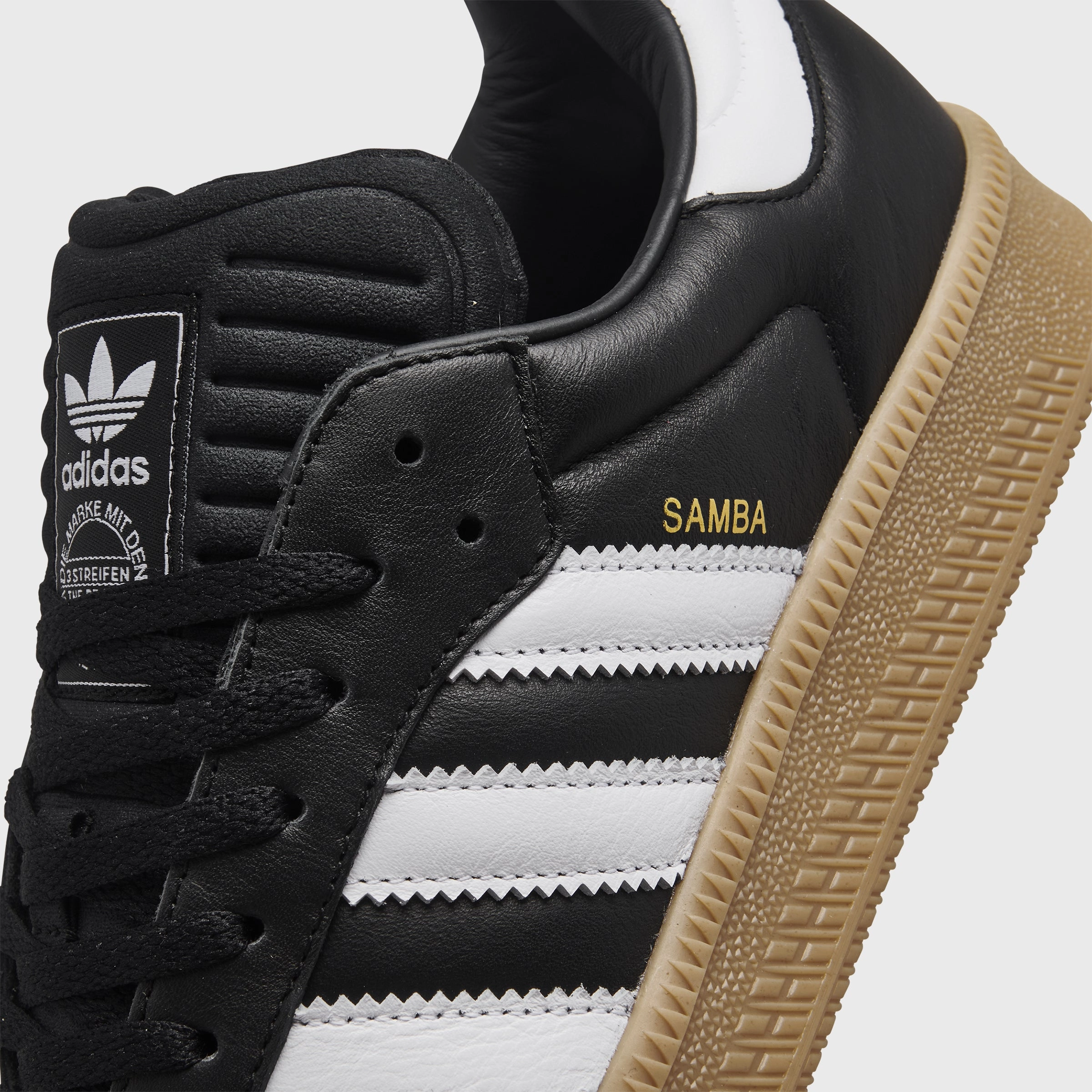 Premium cushioning adidas Samba XLG Core Black /  Footwear White - Gum