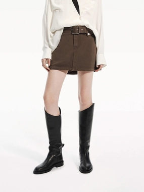Belt Include Cotton Skirt Snug Fit Cozy Fit