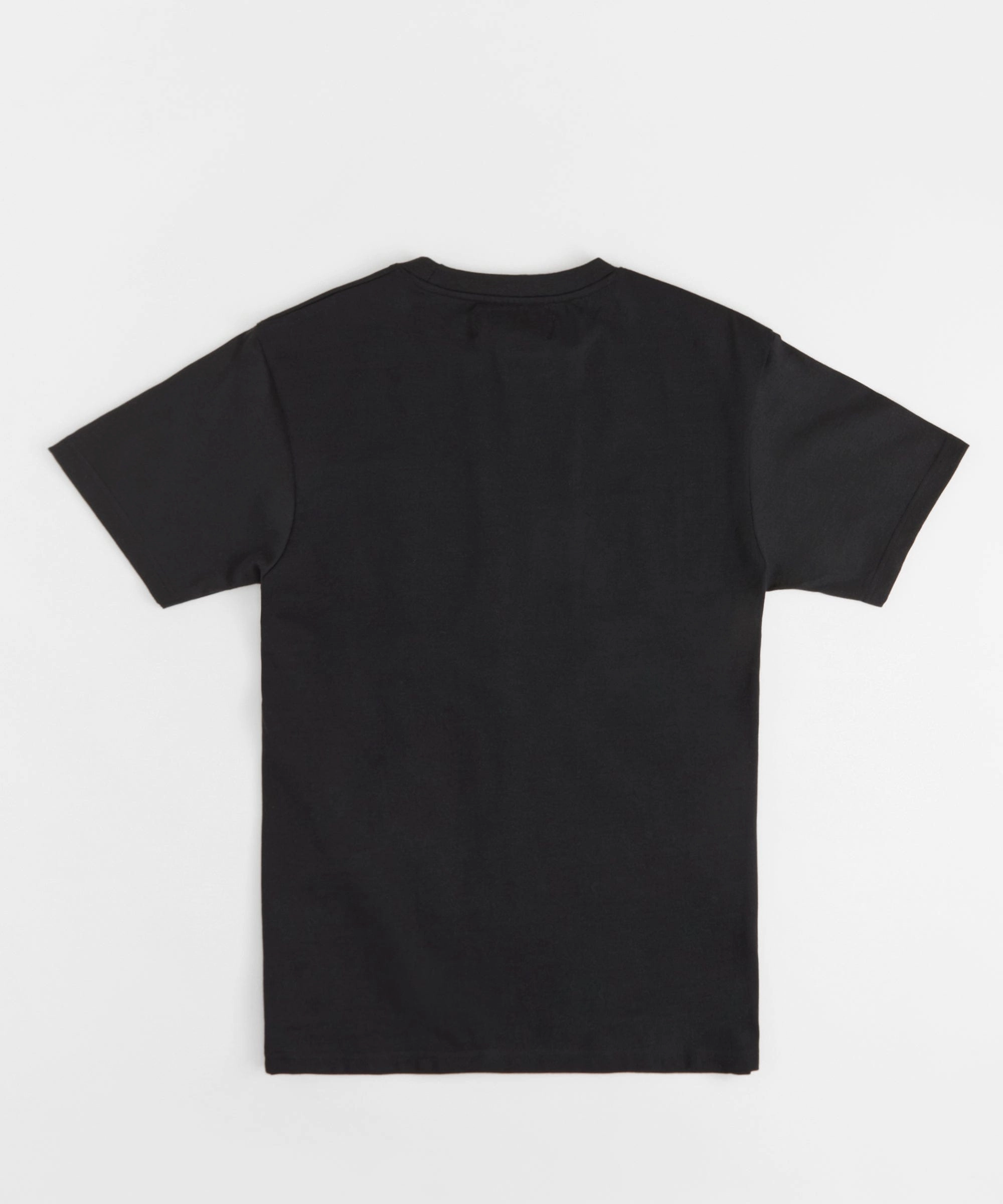 Double Stitched Hems Teddy Embroidered Short Sleeve Tee - Black
