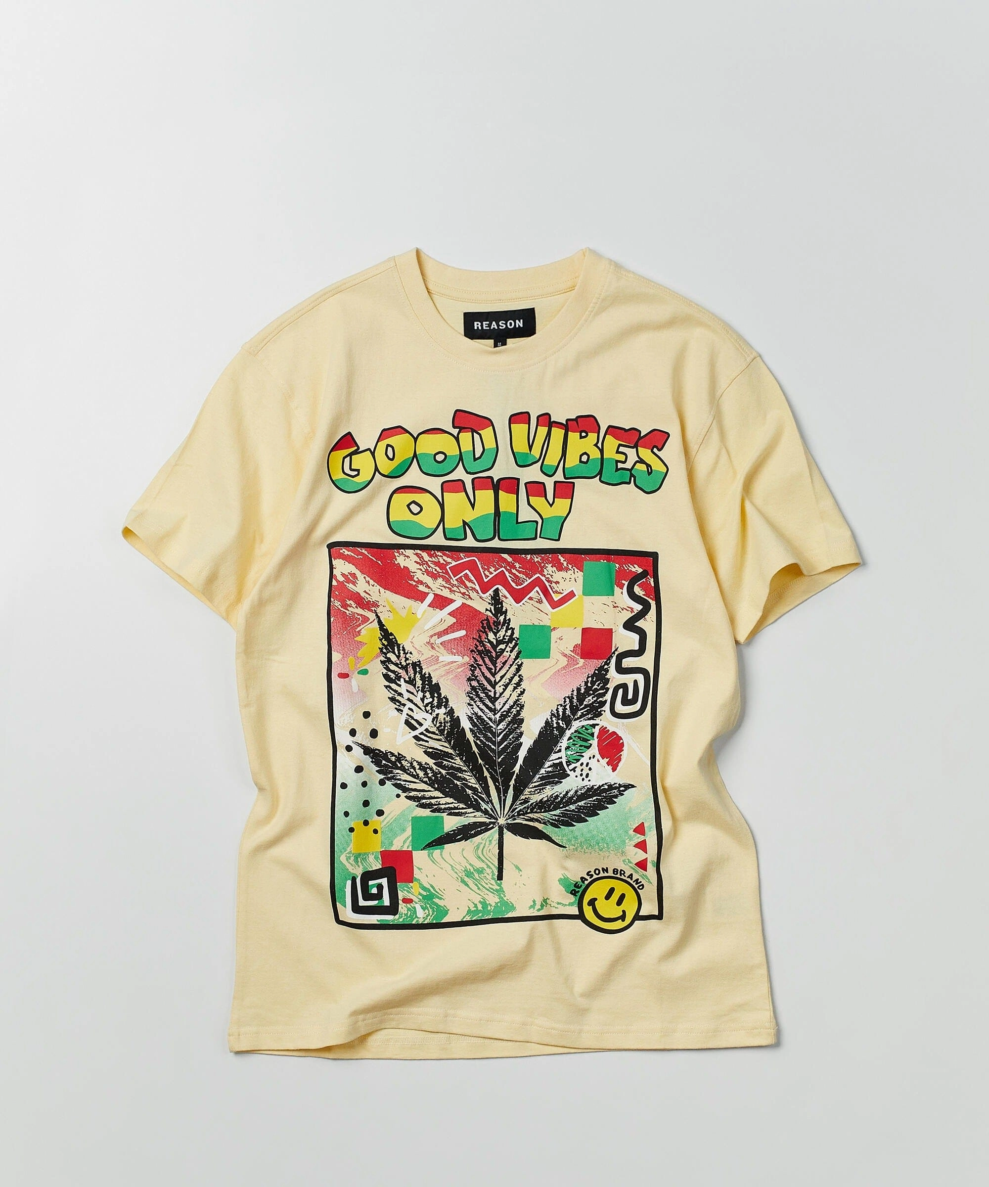 Good Vibes Only Short Sleeve Tee - Khaki BoxyCrop