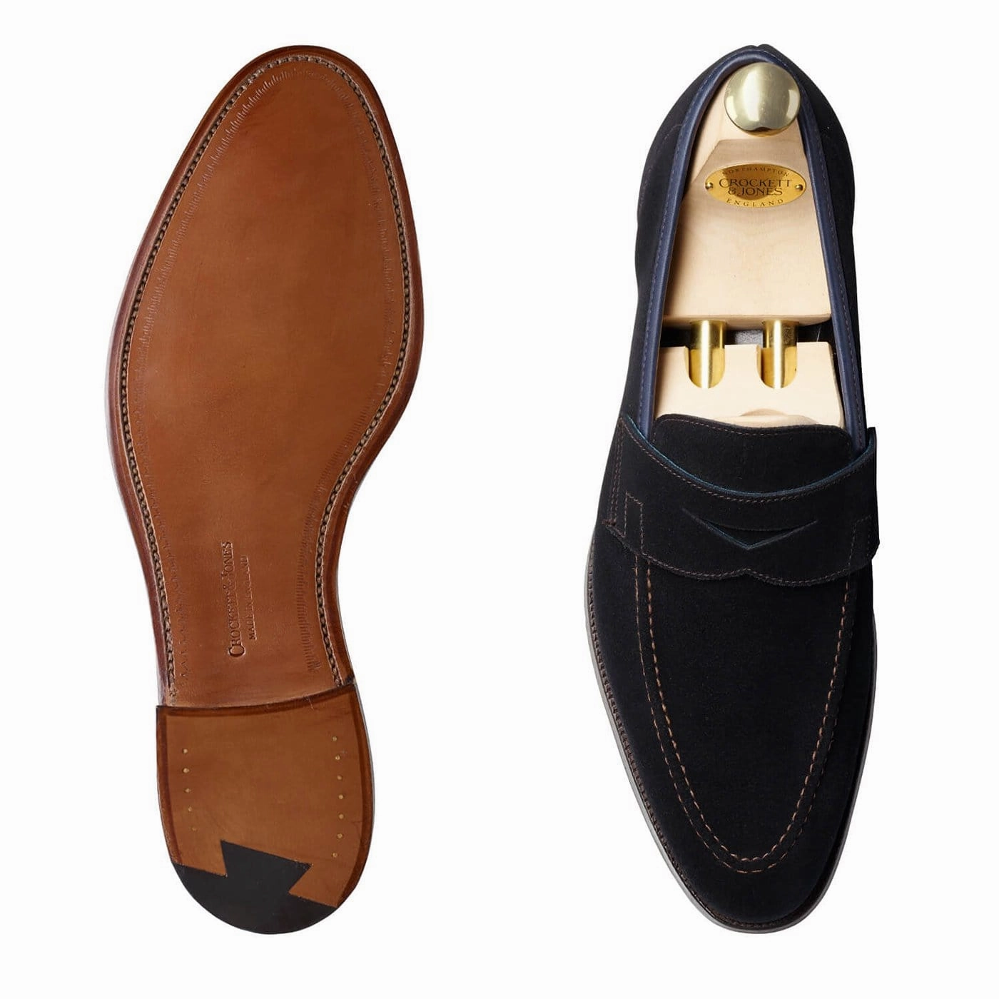 Teign Navy Suede Toe Guard