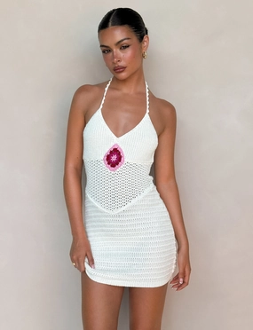 TENZIN MINI DRESS - CREAM Cozy Texture