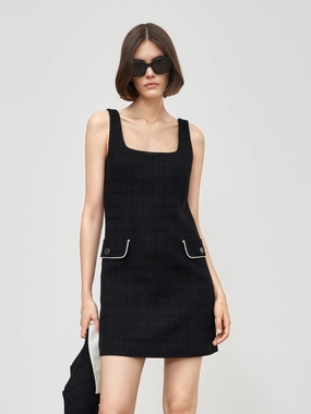 Textured Slim Fit Cami Dress All Gender Fit Understated Glam