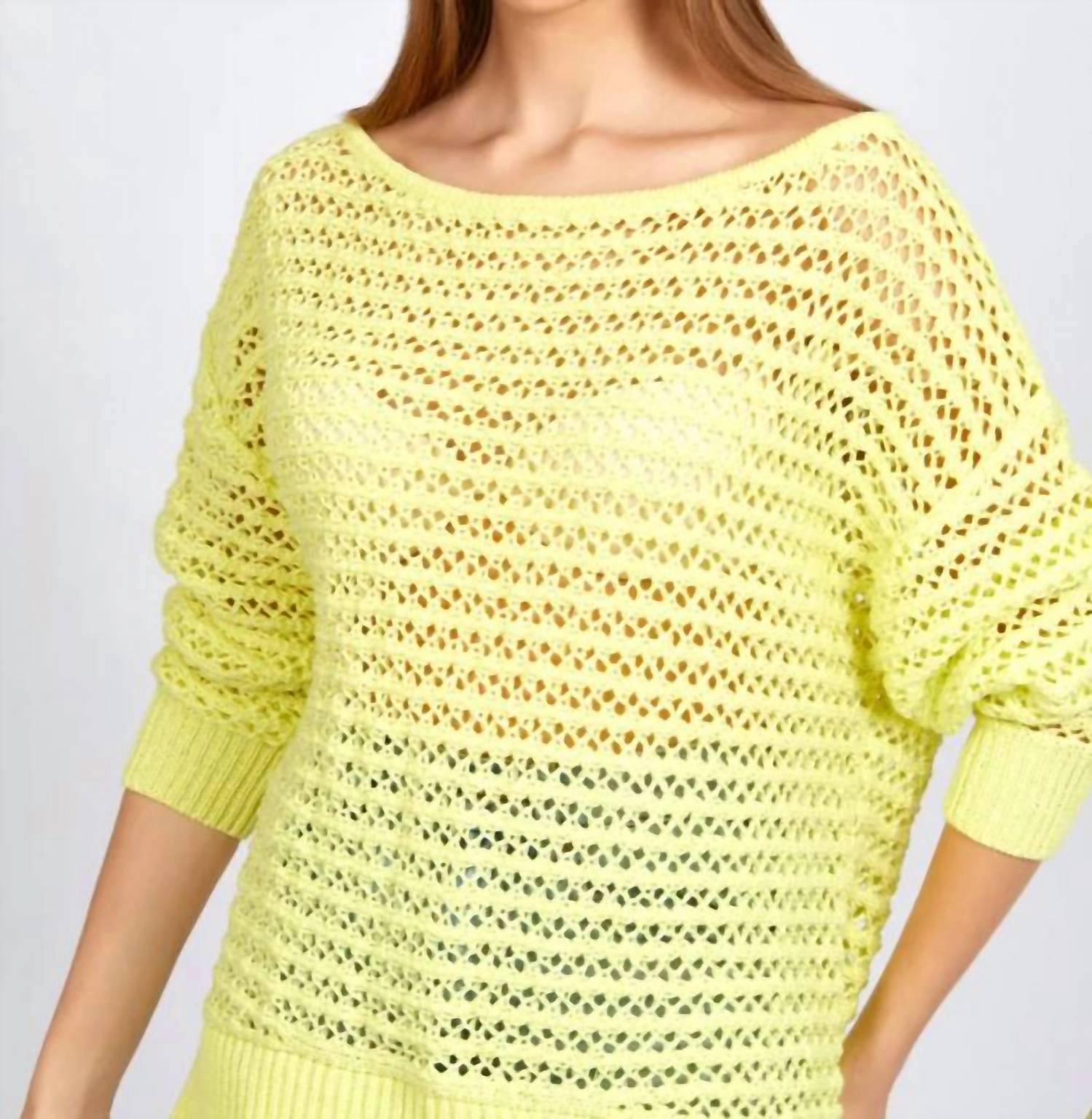 Comfy Trend Snuggle Style Cindy Open Stitch Sweater In Margarita