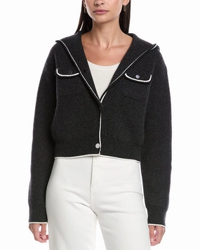 Elastic hem Sophisticated Layers Theory Felted Wool & Cashmere-Blend Cardigan