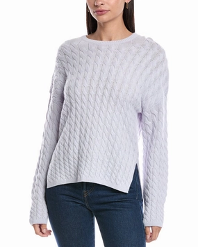 High Neckline Perfect Fit Theory Karina Cable Wool & Cashmere-Blend Sweater