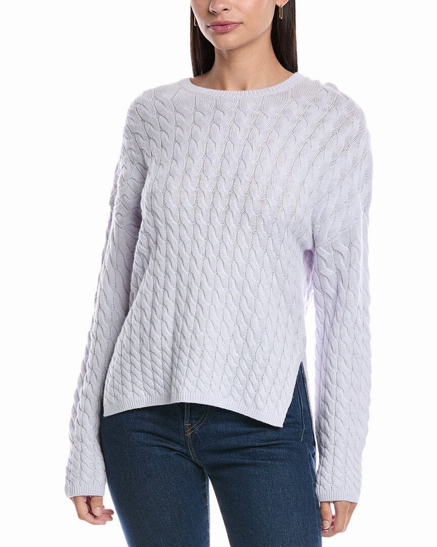 Theory Karina Cable Wool & Cashmere-Blend Sweater Breathable mesh panel Cold Weather Look