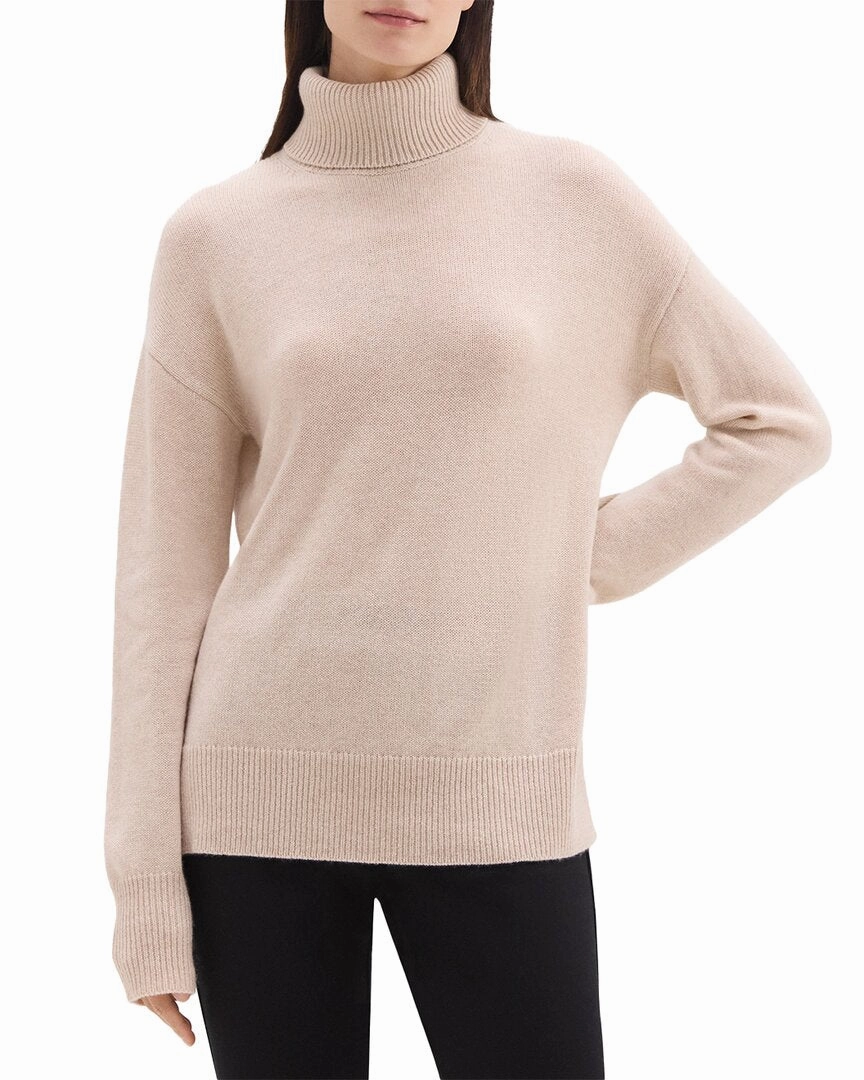 Theory Slouchy Turtleneck Cashmere Sweater Fade Resistant Dye