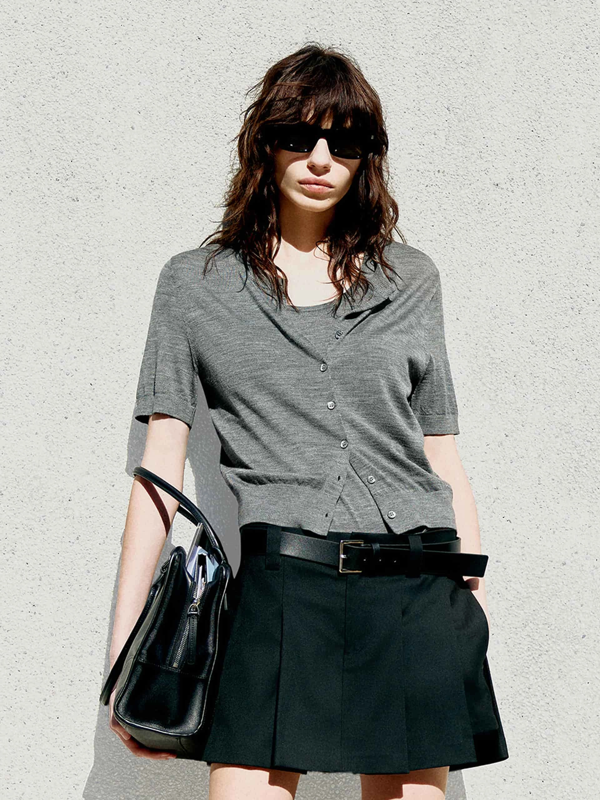 Ribbed Trim Wool Top LowProfileSeams Tunic top