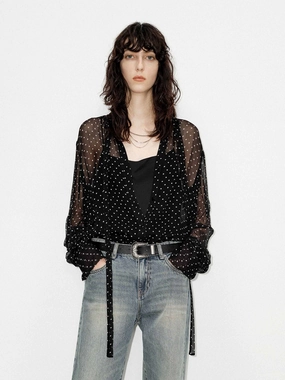 Retro design Tie Polka Dot Shirt