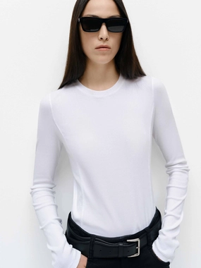 Cotton Blend Crewneck T-shirt petite size