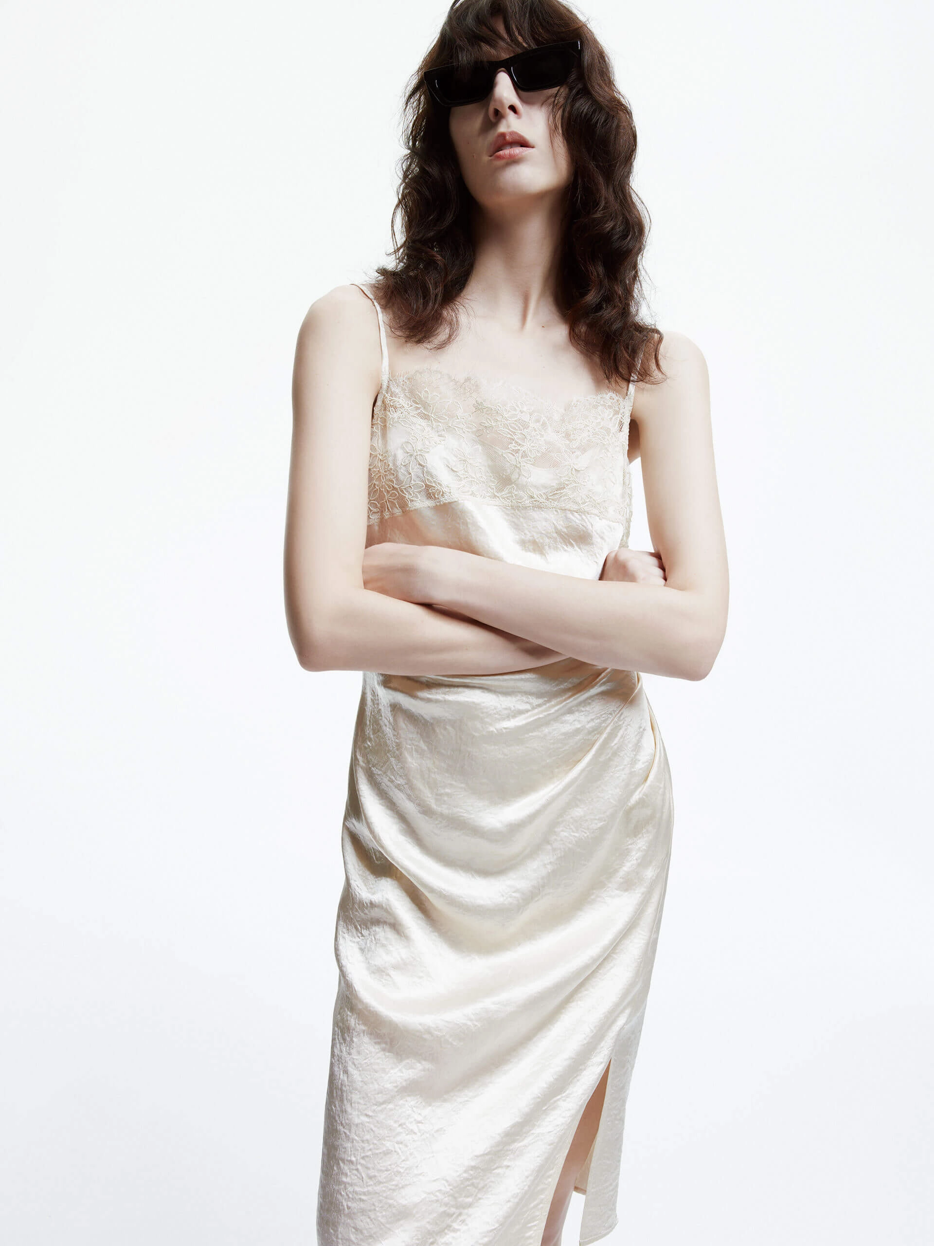 Pleated Side Cami Dress Balanced Lines