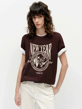 Front Printed Cotton T-shirt college