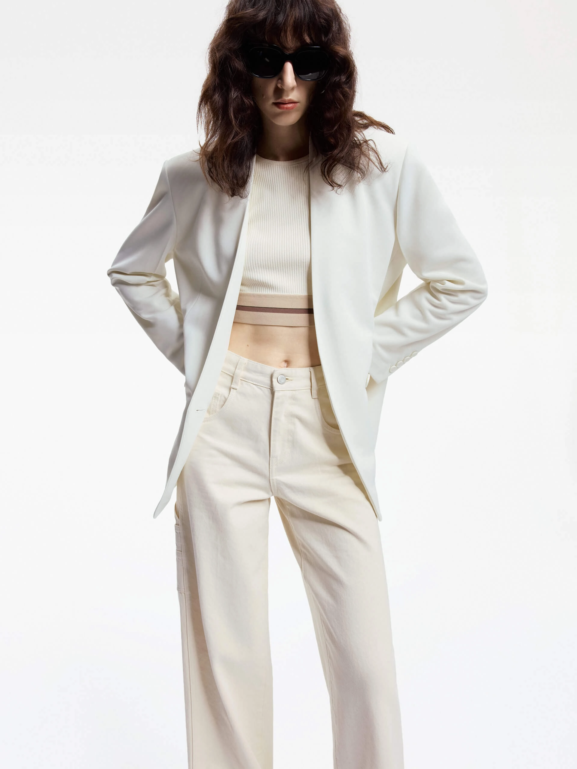Winter Layer DoubleLayered Collar Tailored Blazer Without Lapel