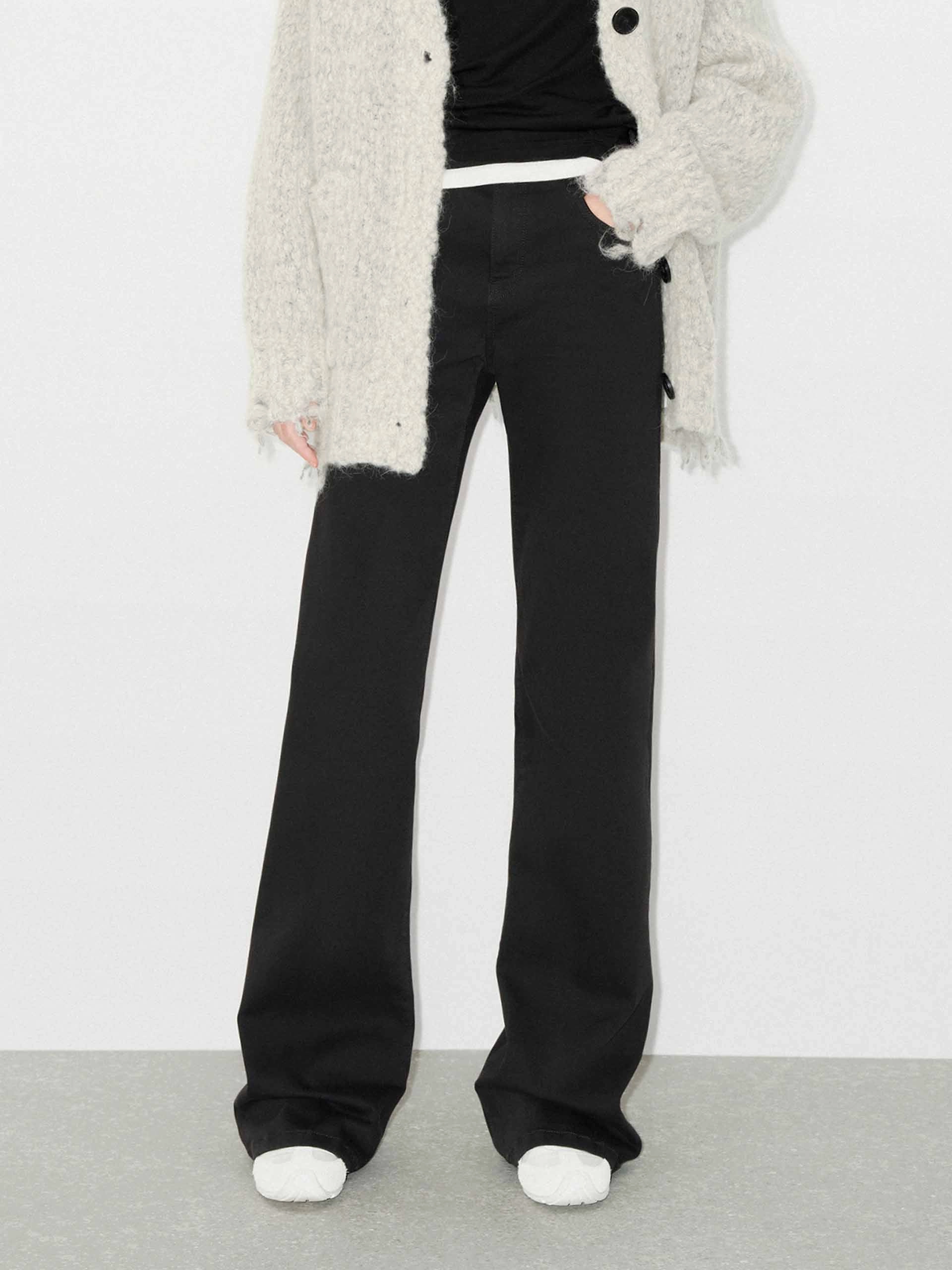 Perfect For Daily Cotton Blend Black Flared Jeans
