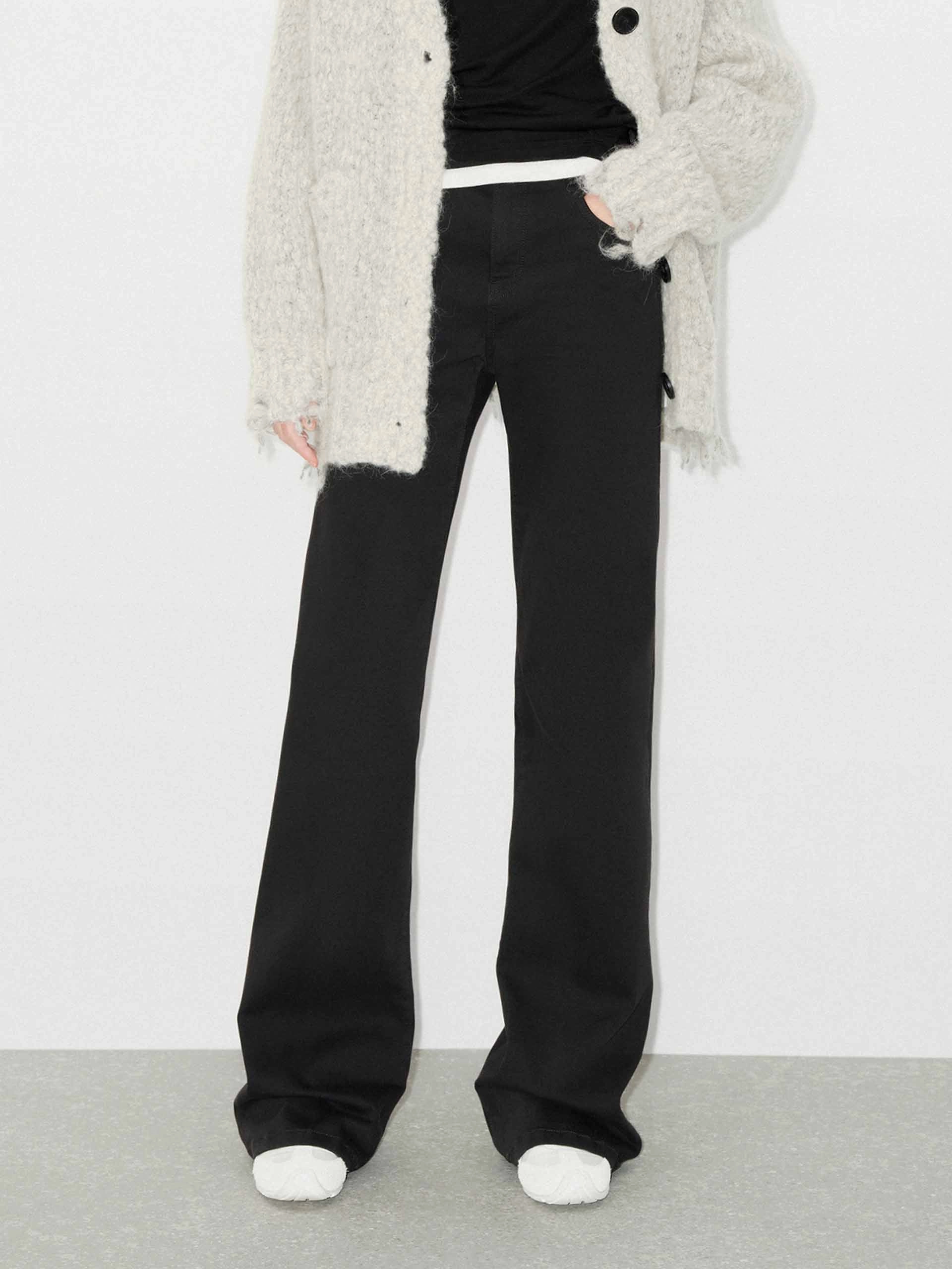 Cotton Blend Black Flared Jeans Street Vibe Weekend Getaway Stylish