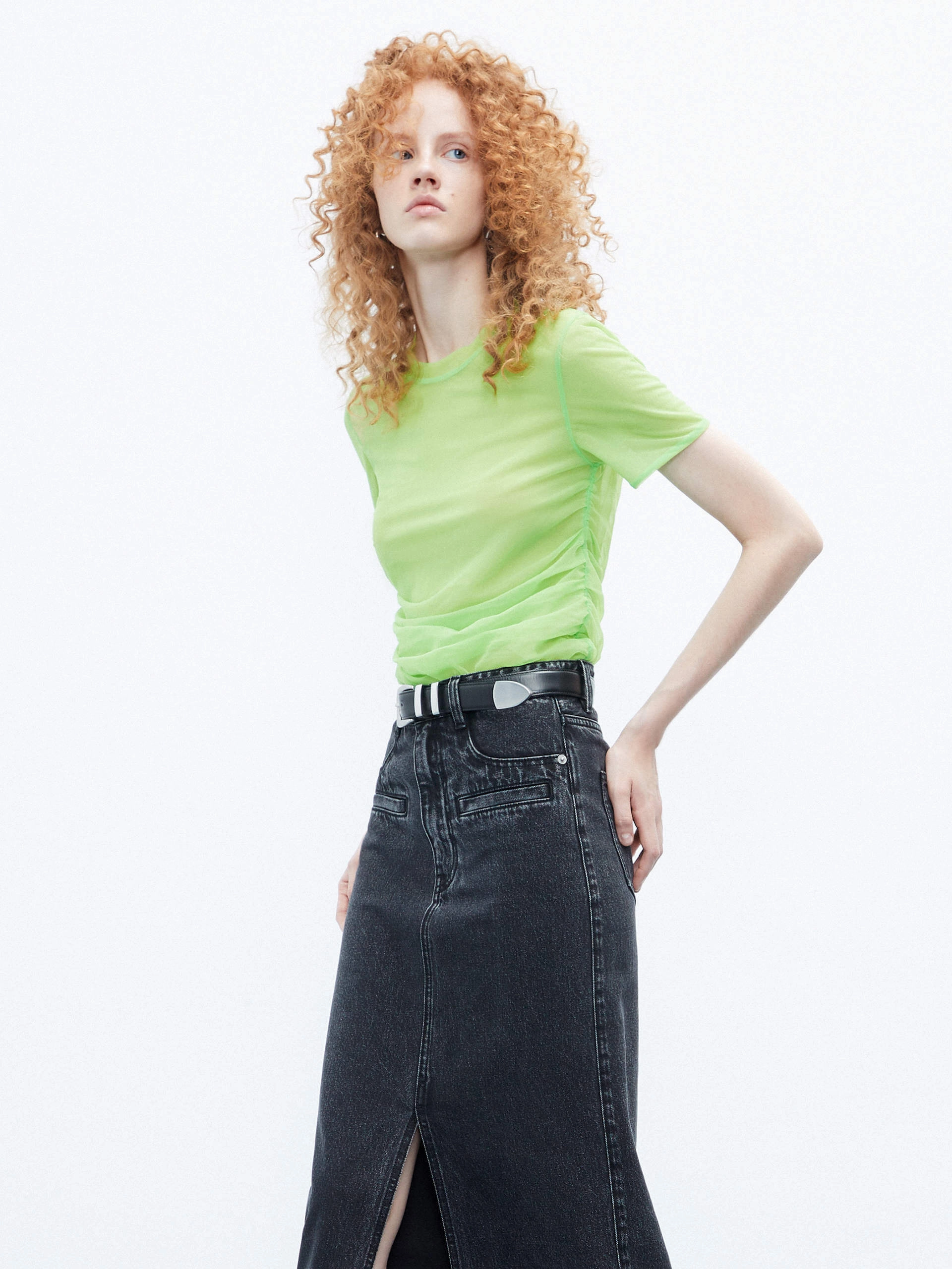 Chiffon Layered Pleated T-shirt Active Fashion