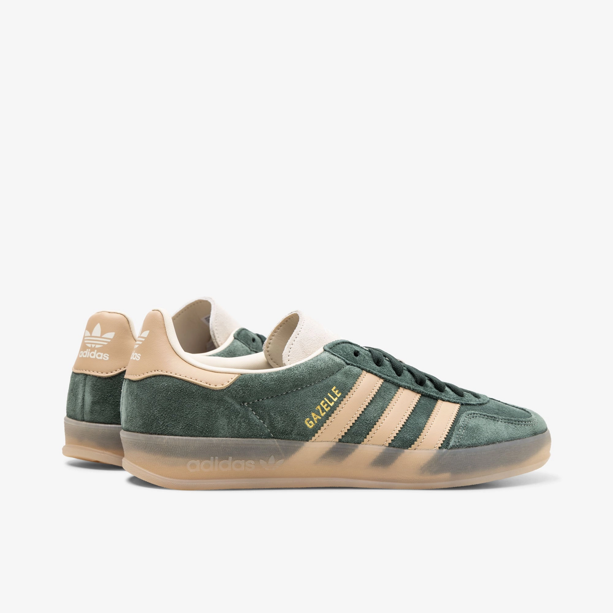Bounce Technology adidas Originals Gazelle Indoor Shadow Green / Warm Sandstone - Wonder White