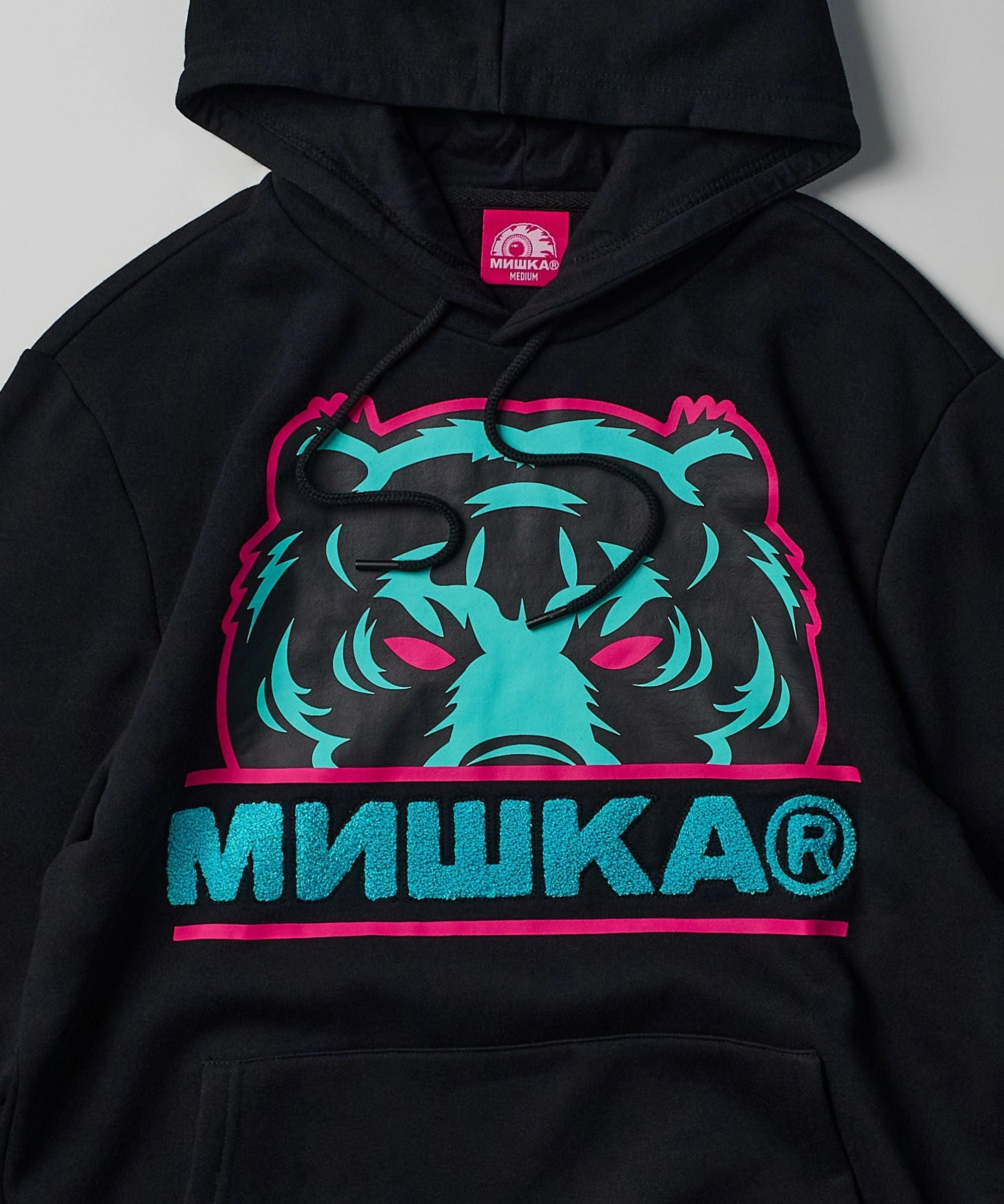 UVProtection Coating Mishka Death Adders Graphic Print Embroidered Hoodie - Black