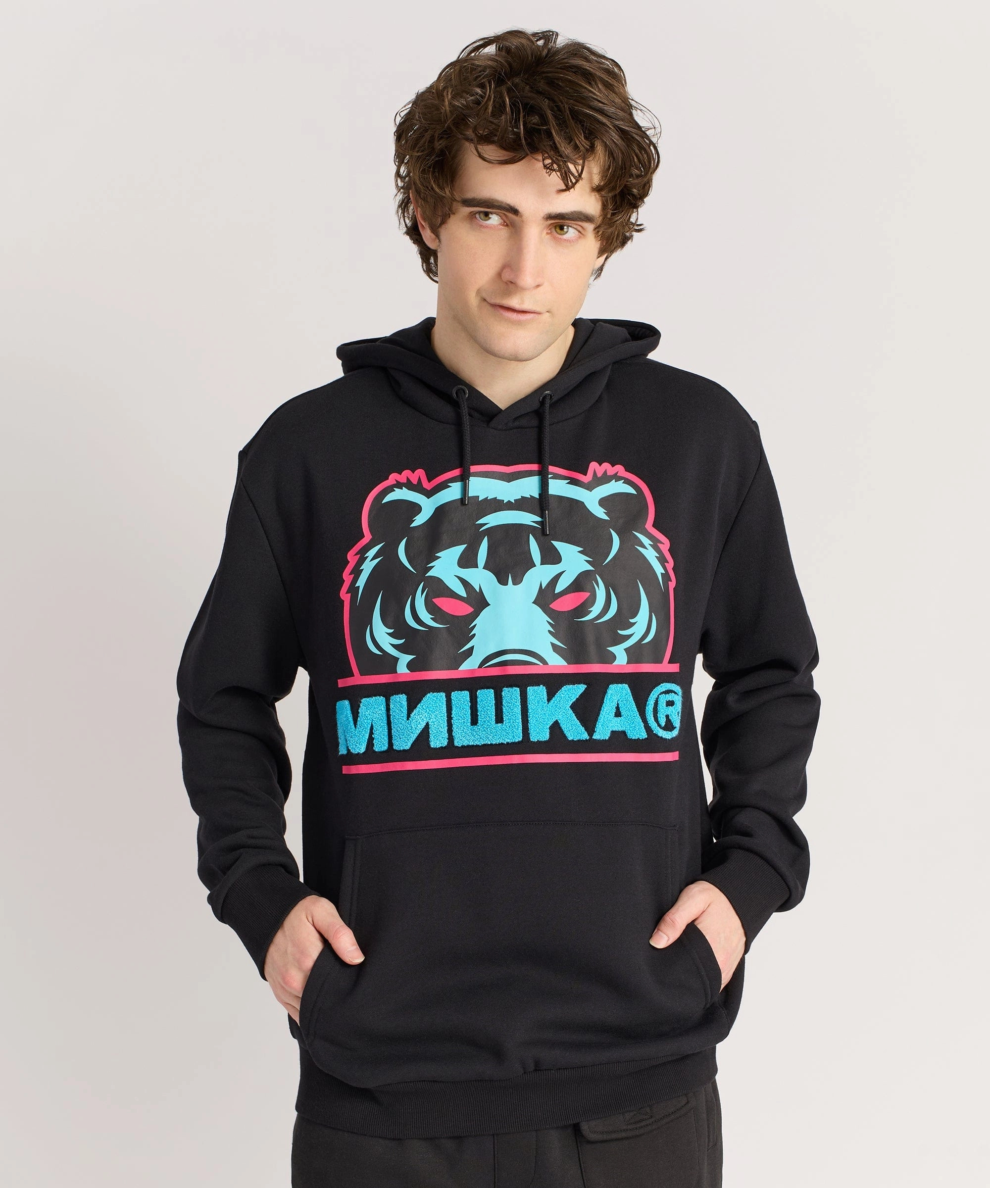 EcoFriendlyBlend Mishka Death Adders Graphic Print Embroidered Hoodie - Black