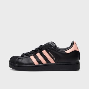 adidas Women's Superstar II Core Black / Glow Pink Vegan Material Technology