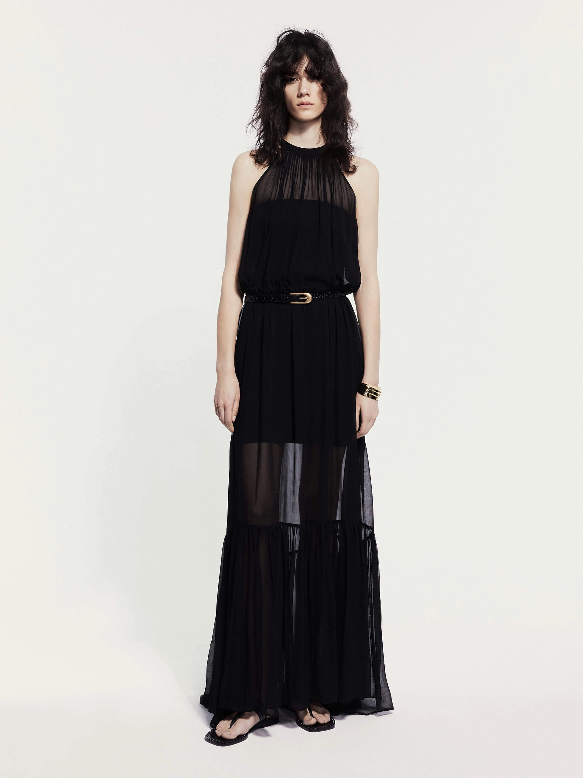 Feminine Vibe Halter Neck Silk Dress