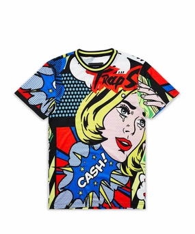 Trap Stars Comic Print Short Sleeve Tee Airflow Ventilation Zones RollUpSleeves