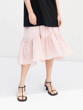 Asymmteric Ruched Skirt premium fabric
