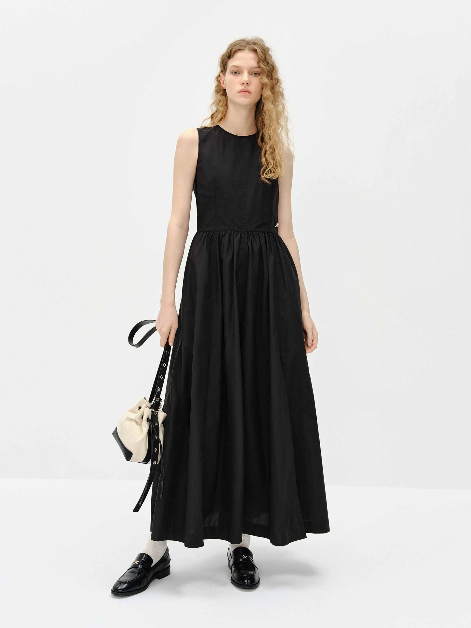Cotton Blend Sleeveless Dress Effortless Style