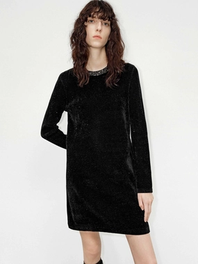 Sequin Collar Mini Dress Travel Staple