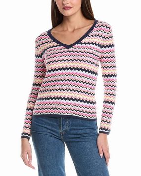 Knit Perfection WISPR Cora Chevron Silk-Blend Sweater
