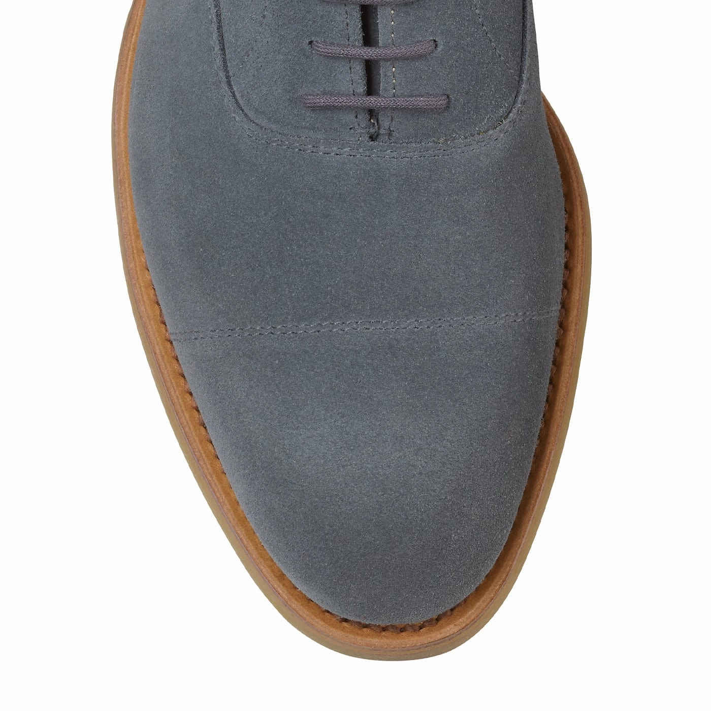 Tresco Pastel Blue Suede Charcoal Oxfords Workday Comfort