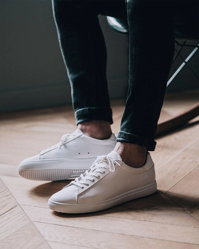 Triple White Leather Sneakers (unisex) Dual Zone Traction
