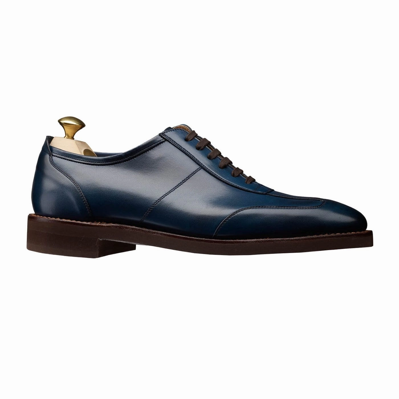 Truro Blue Burnished Calf Stylish Loafers Rich Brown Oxfords