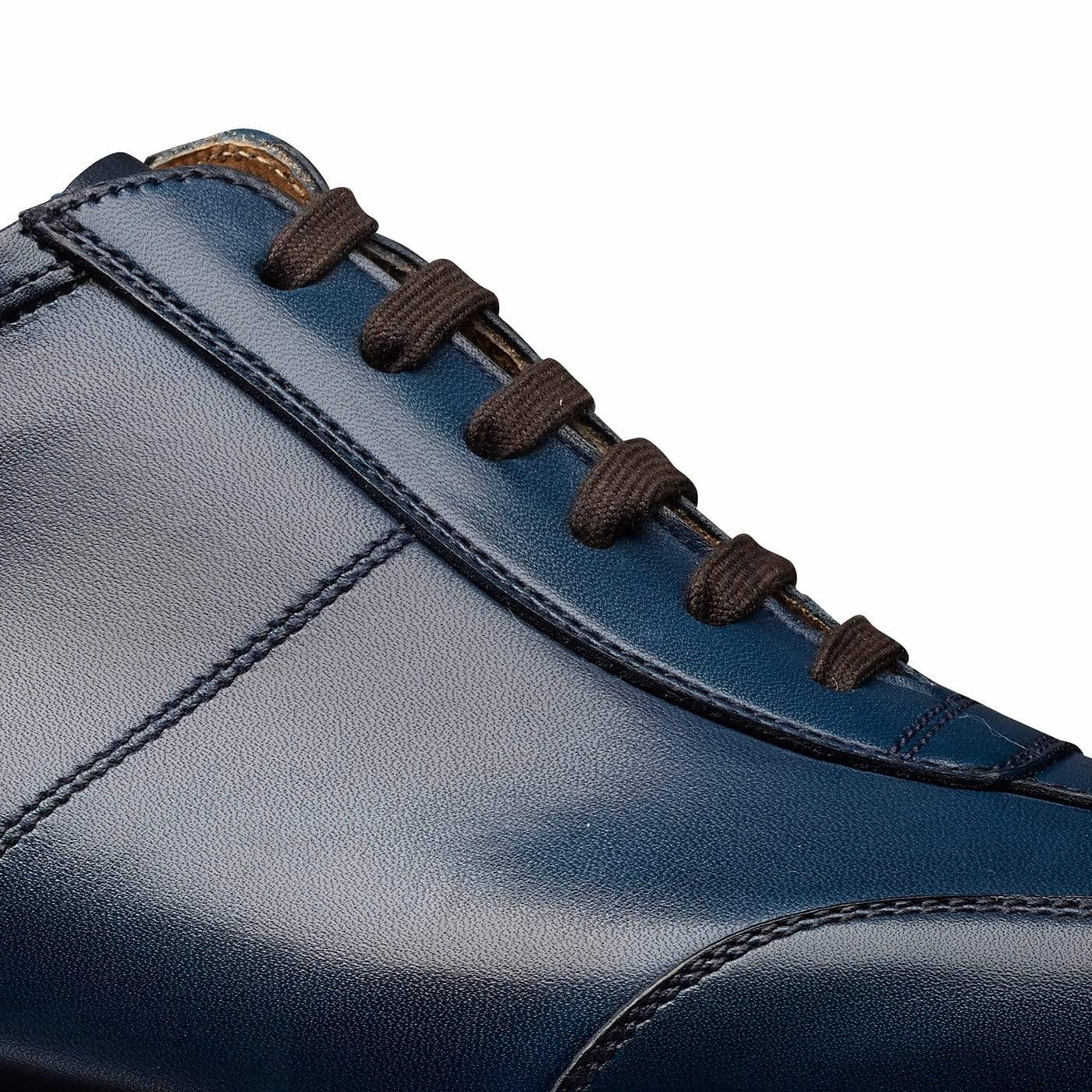 City Commuter Office Casual Leather Shoes Truro Blue Burnished Calf